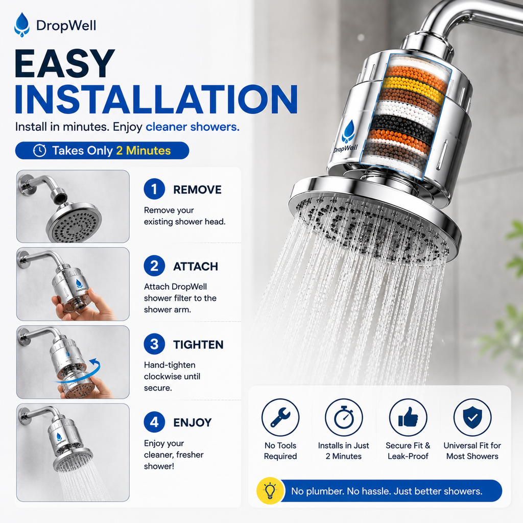 DropWell AquaShield™ 15-Stage Shower Filter